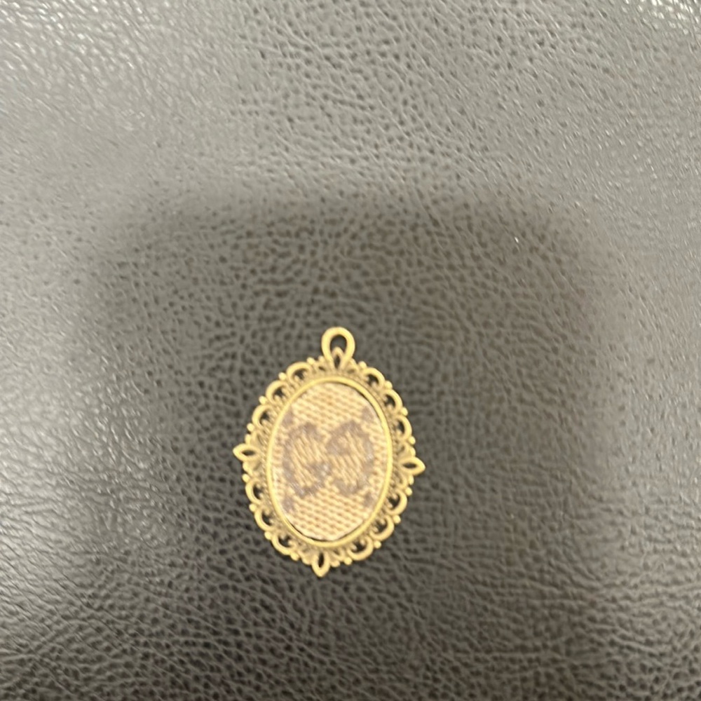 Necklace Charm with upcycled Gucci monogram charm